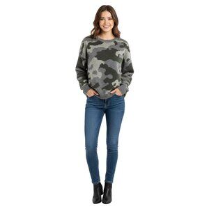 Lucky Brand Green Camo Crewneck Pullover Sweater 2021 Wool Blend  Size L